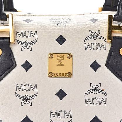 MCM Visetos Boston Satchel White 7 of 12