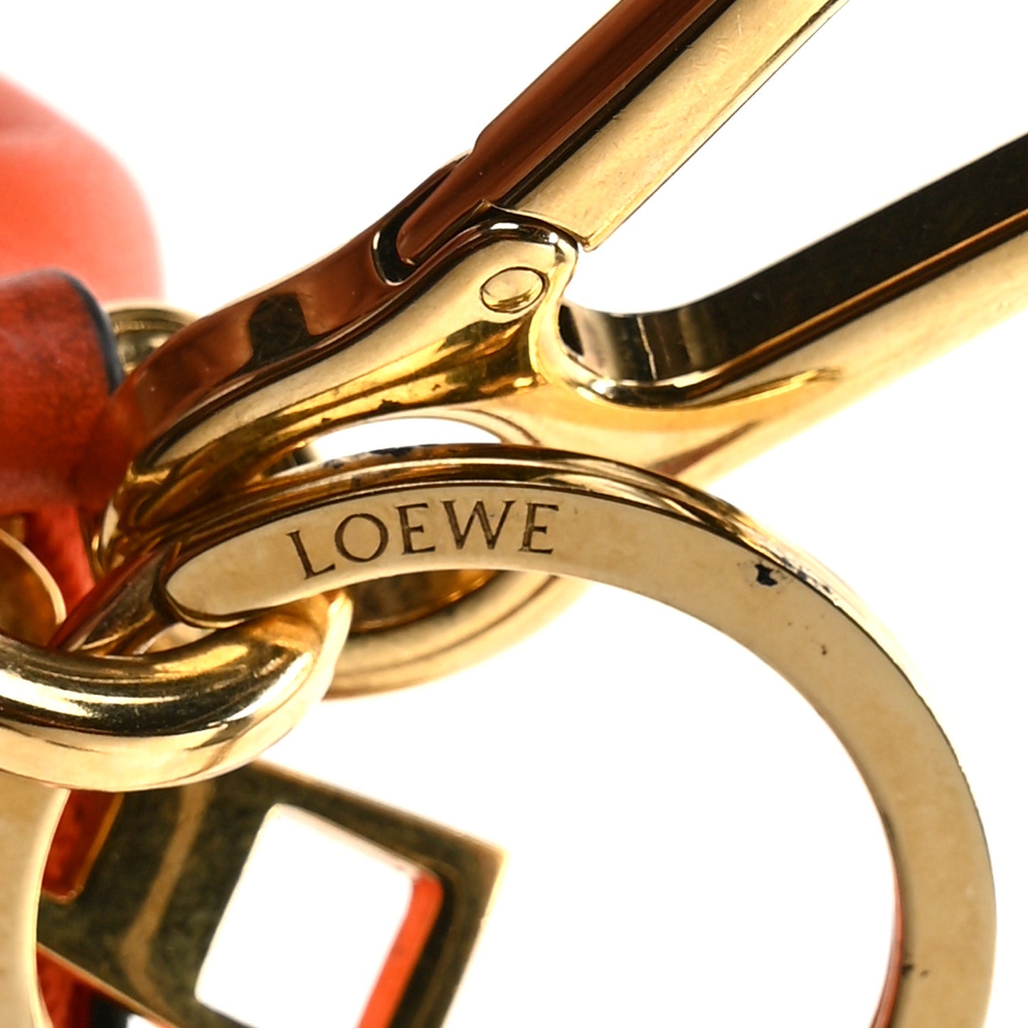 Calfskin Elephant Charm Orange