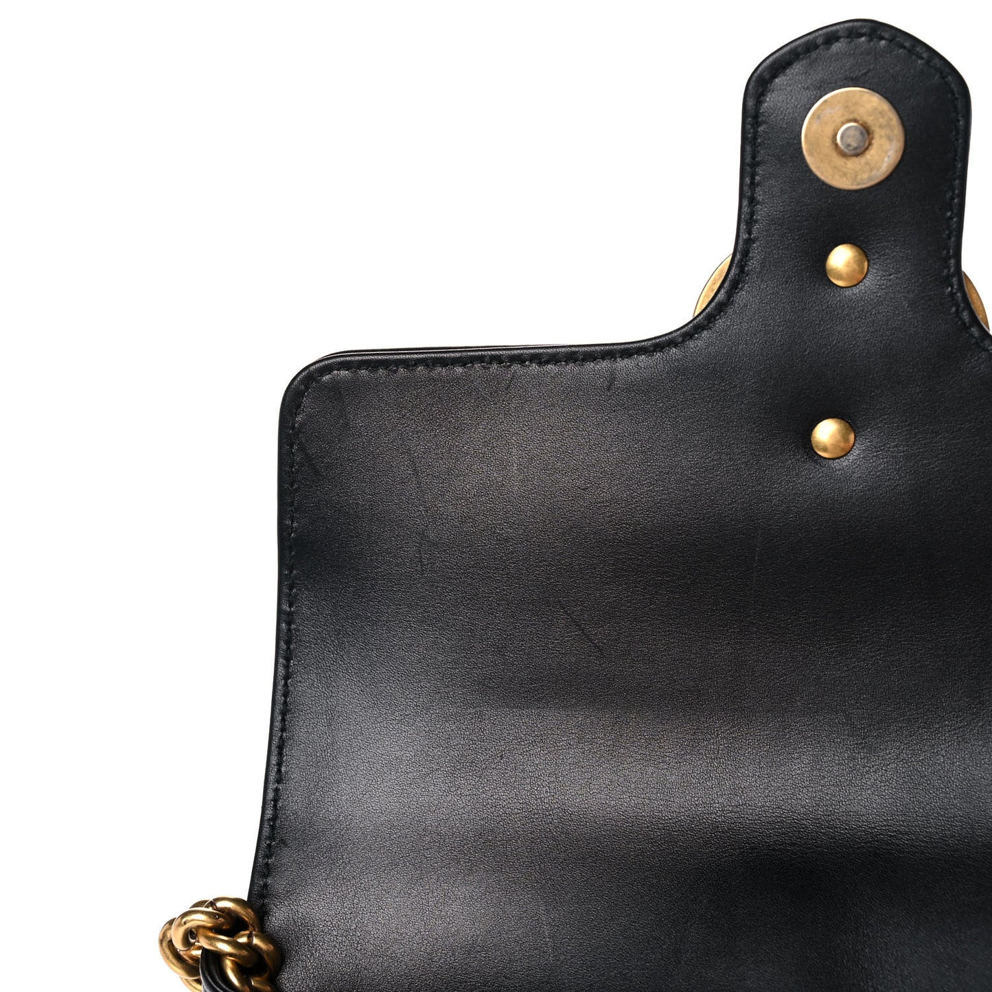 Calfskin Matelasse Pearly GG Marmont Chain Belt Bag Black