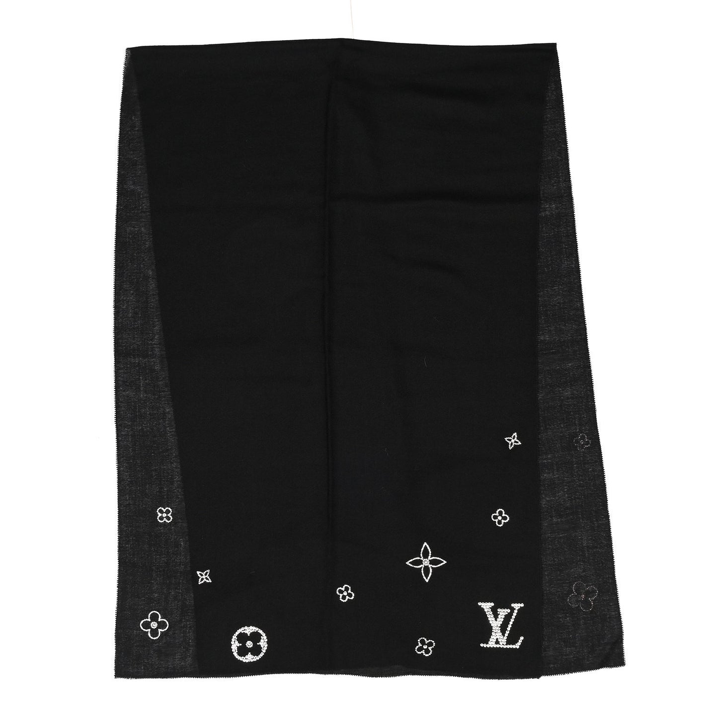 Cashmere Swarovski Crystal Monte Carlo Stole Black