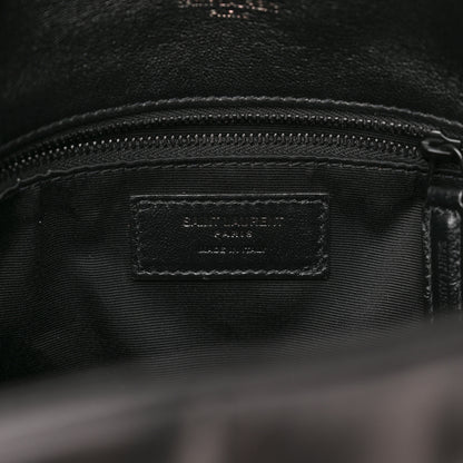 Saint Laurent Calfskin Quilted Medium Loulou Puffer Monogram Chain Satchel Black 6 of 11