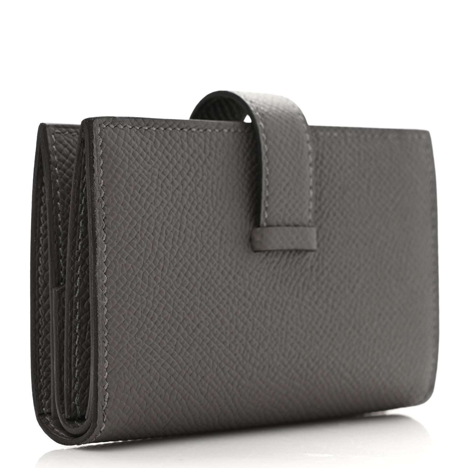 Hermes Epsom Bearn Card Holder Wallet Gris Meyer 3 of 7