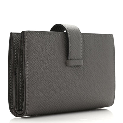 Hermes Epsom Bearn Card Holder Wallet Gris Meyer 3 of 7
