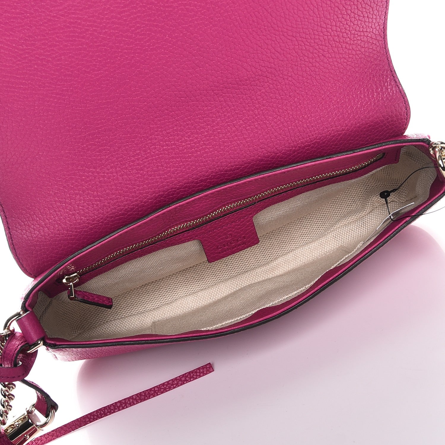 Gucci Cellarius Calfskin Medium Soho Flap Crossbody Bright Bouganville 5 of 7