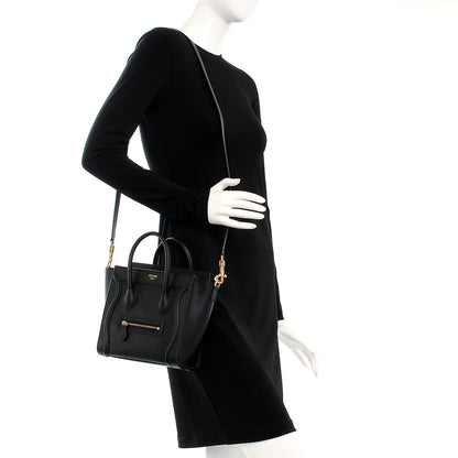 Celine Smooth Calfskin Nano Luggage Black 3 of 8