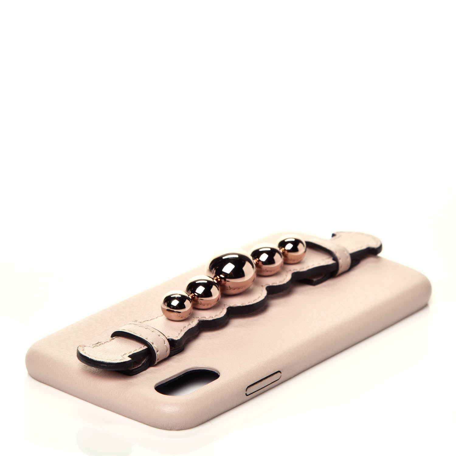 Fendi Calfskin Scalloped Studded Pearl iPhone X Case Soap 3 of 5