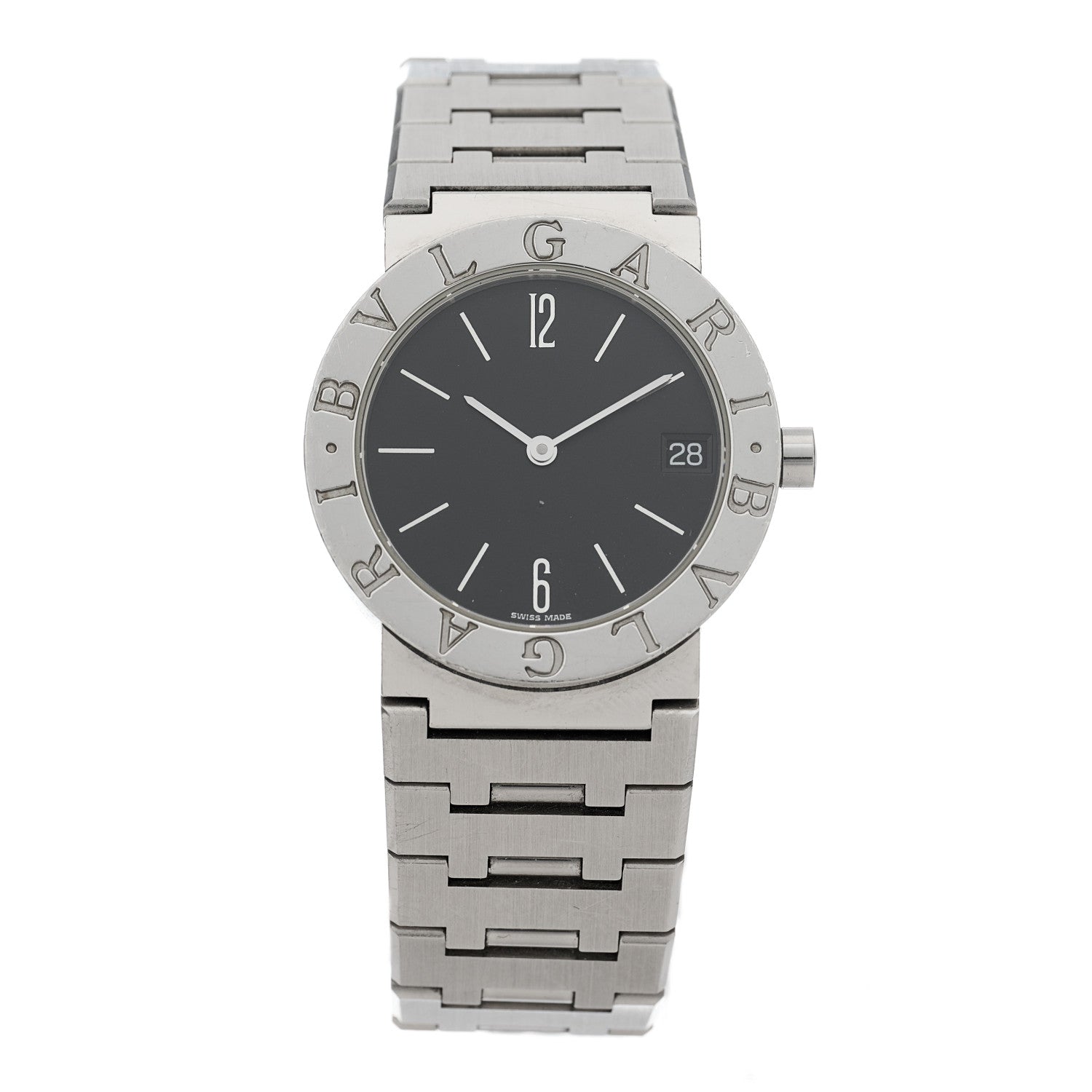 Bulgari Stainless Steel 30mm Quartz Watch Black 1 of 4