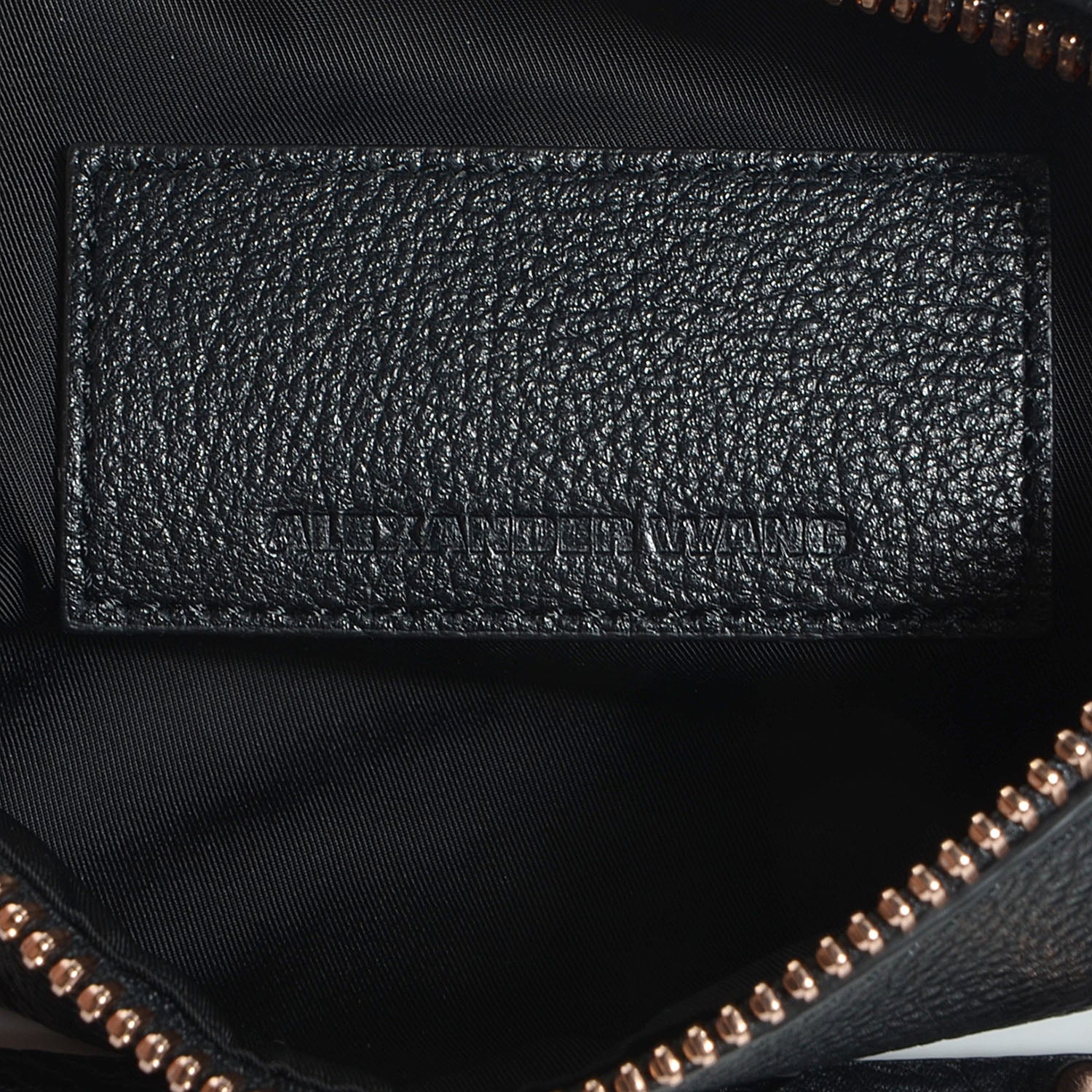 Alexander Wang Pebbled Leather Prisma Wristlet Black With Rose Gold Hardware 6 of 7