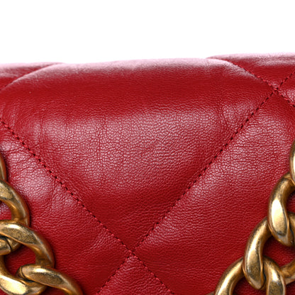 Chanel Goatskin Quilted Maxi Chanel 19 Flap Red 16 of 16