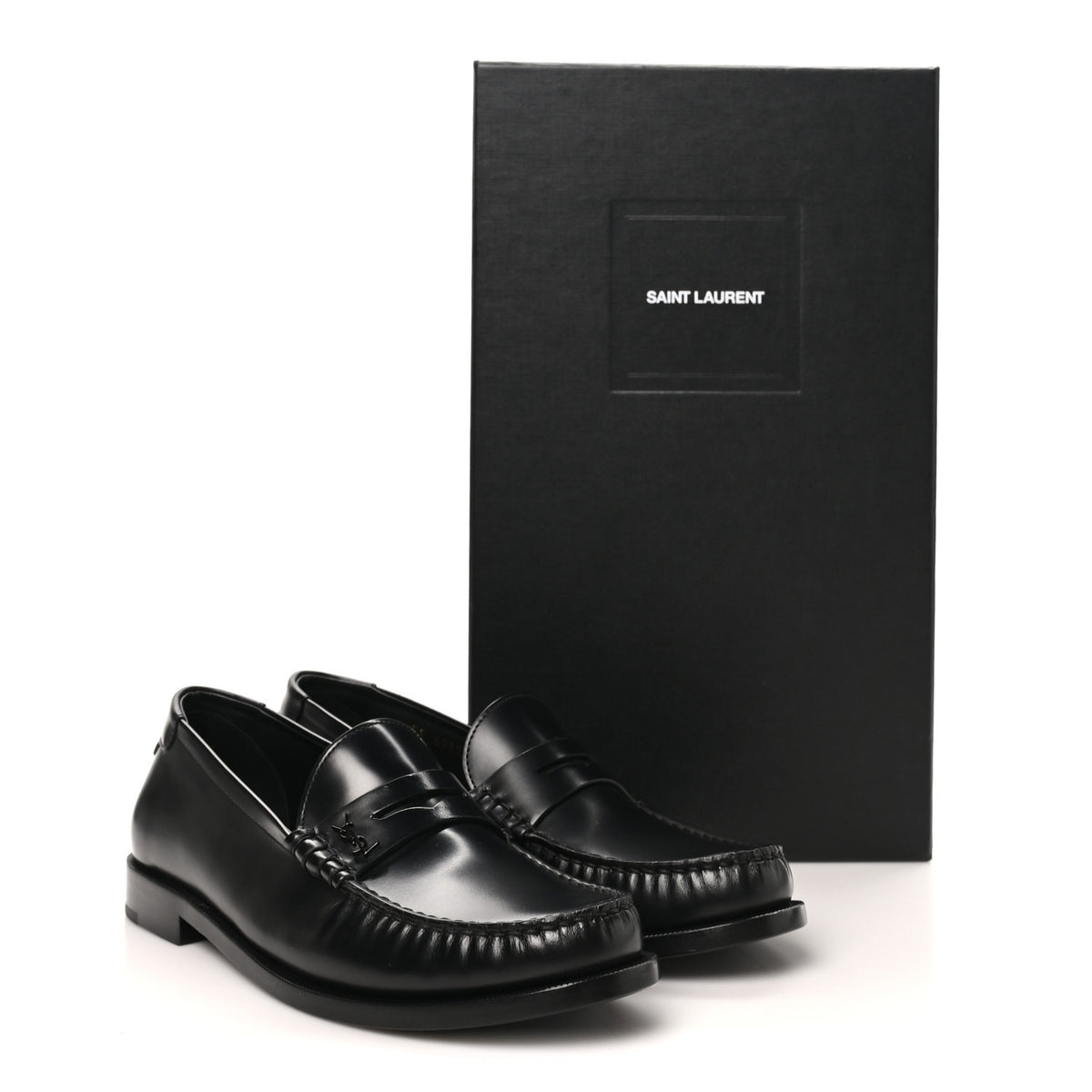 Saint Laurent Magnum Lux Calfskin Mens Le Loafer 15 Moccassins 40 Black 10 of 10