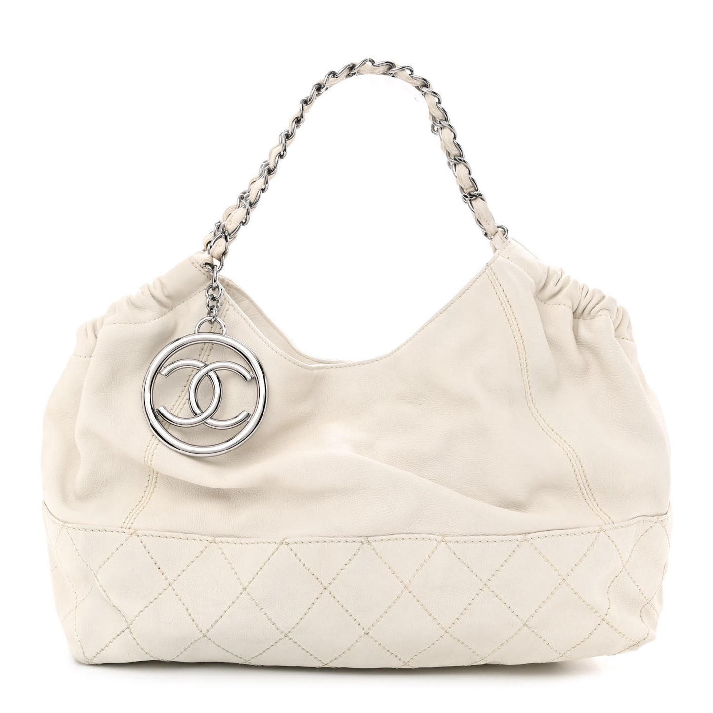 Calfskin Baby Coco Cabas White