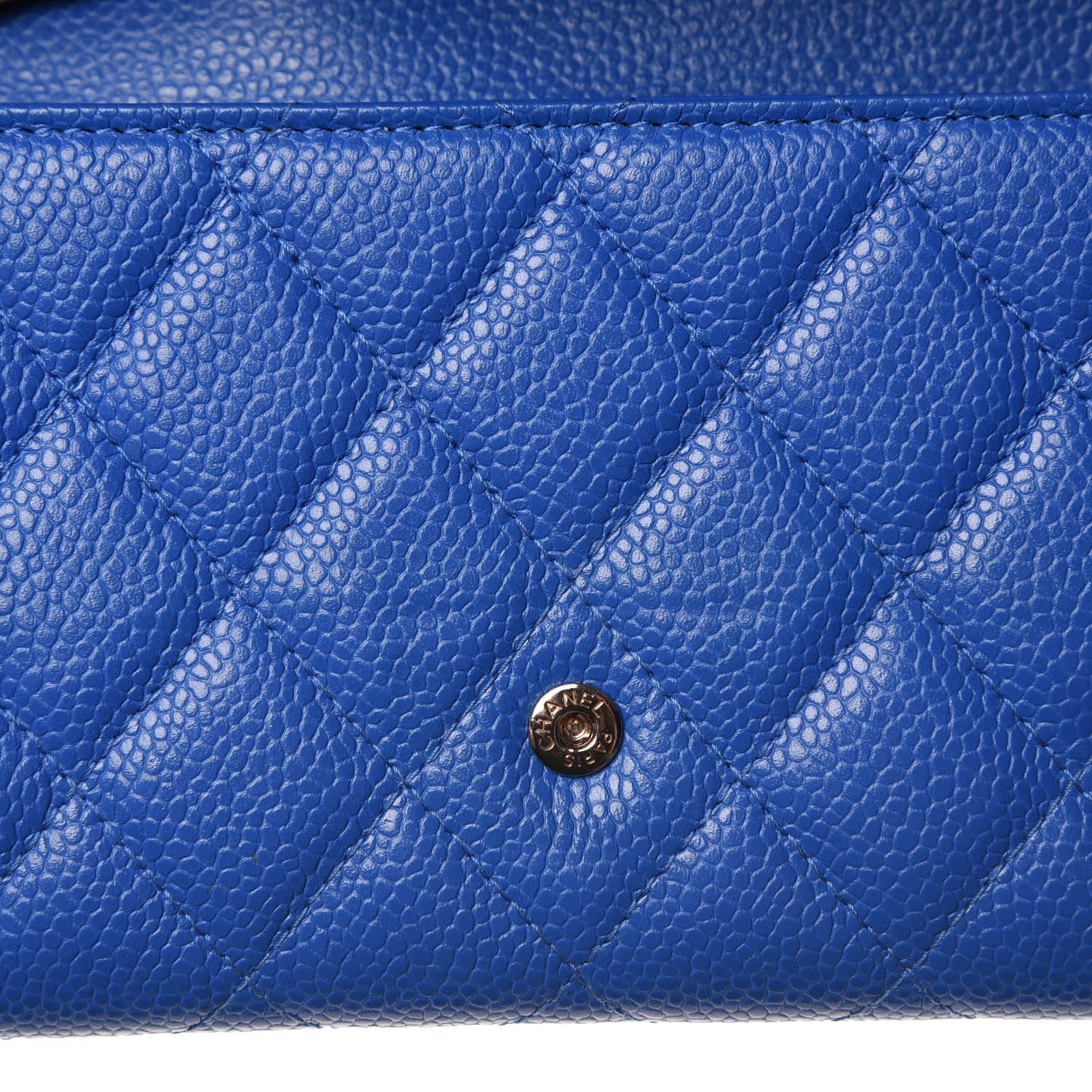 Chanel Caviar Quilted Large Gusset Flap Wallet Blue 12 of 15