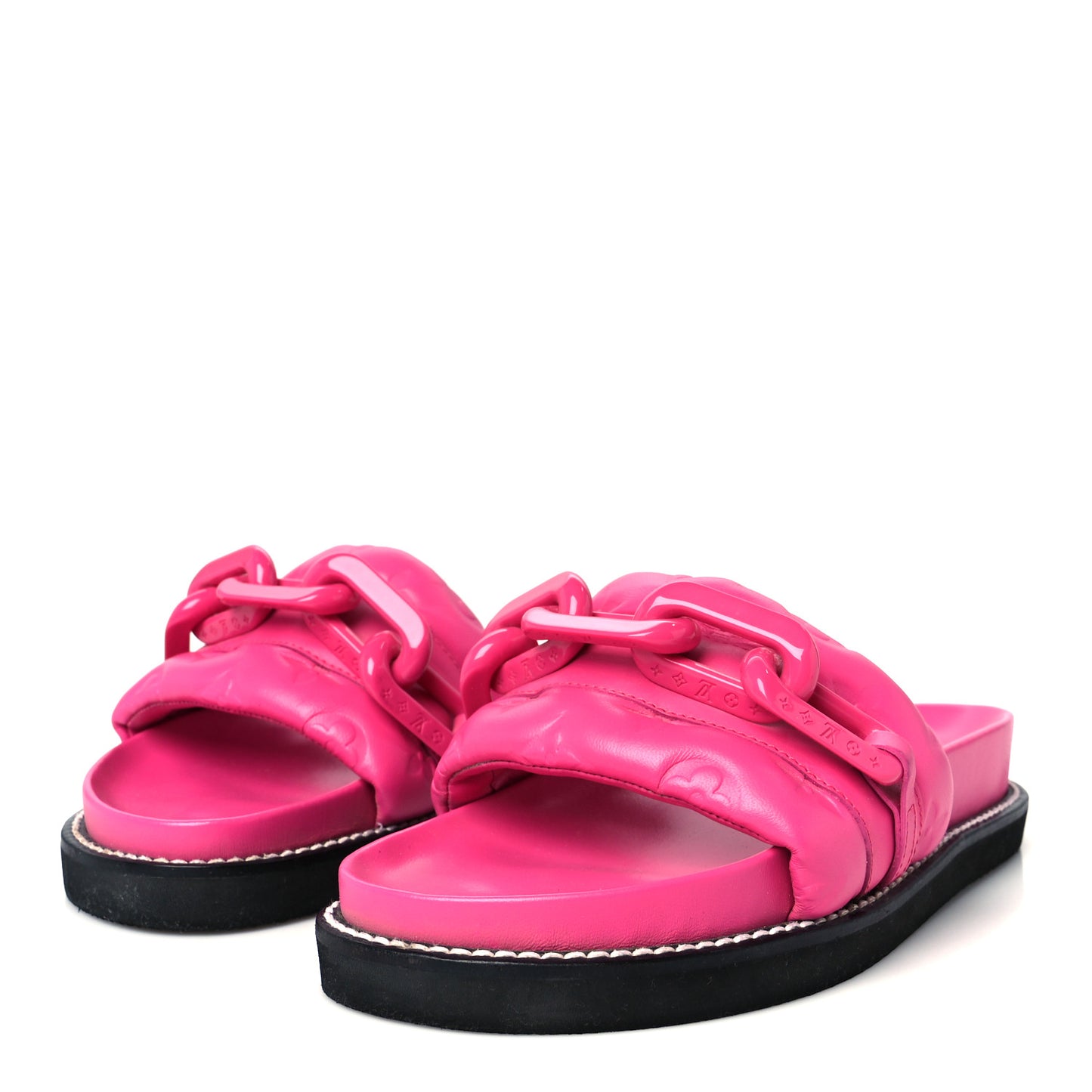 Calfskin Embossed Monogram Sunset Flat Comfort Mule 36.5 Rose Pop