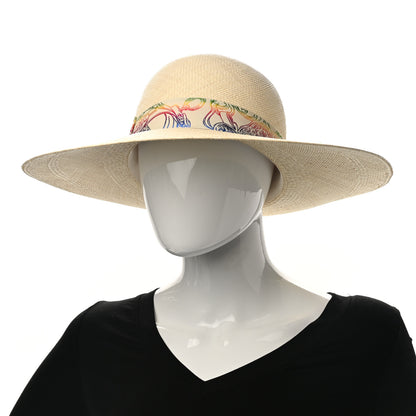 Hermes Straw Panama Brisa Brides De Gala Hat 58 Naturel Multicolore 2 of 8