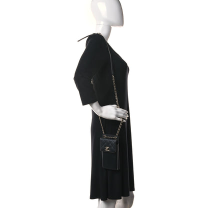 Chanel Calfskin Quilted CC Phone Holder Black 2 of 11