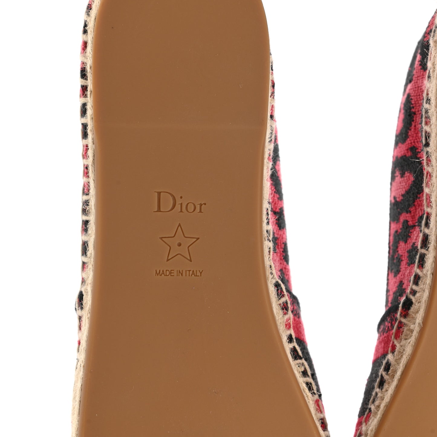 Cotton Embroidered Leopard Print Granville Espadrille 39 Framboise