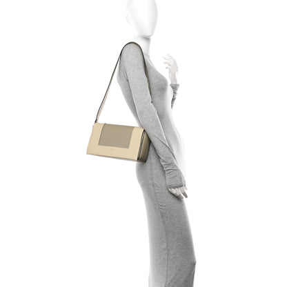 Celine Shiny Smooth Calfskin Medium Frame Shoulder Bag Chalk Mastic 2 of 10