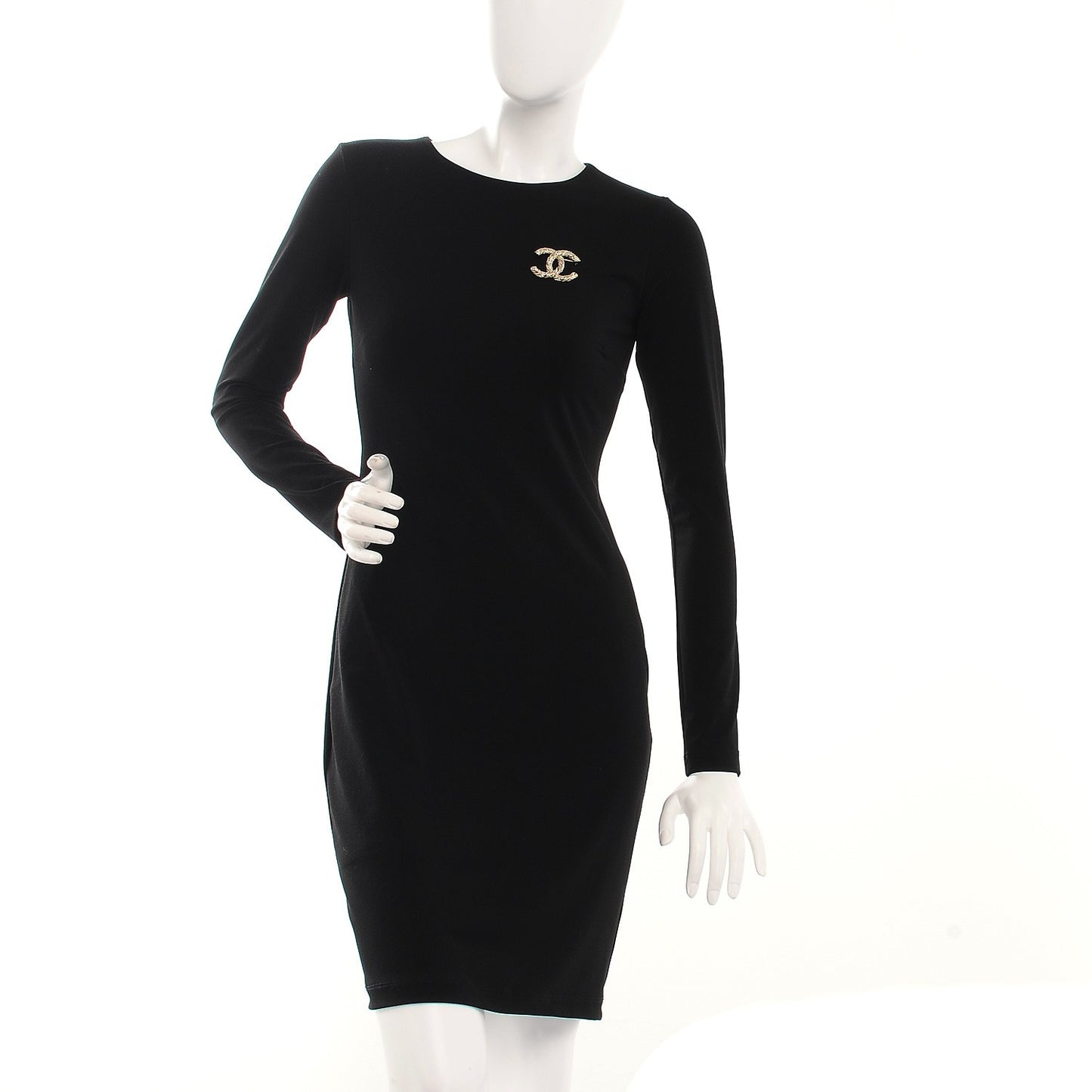 Crystal Twisted CC Brooch Light Gold