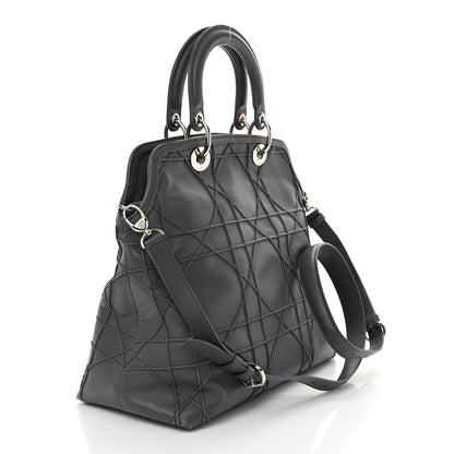 Christian Dior Lambskin Cannage Medium Granville Tote dARK Grey 3 of 14