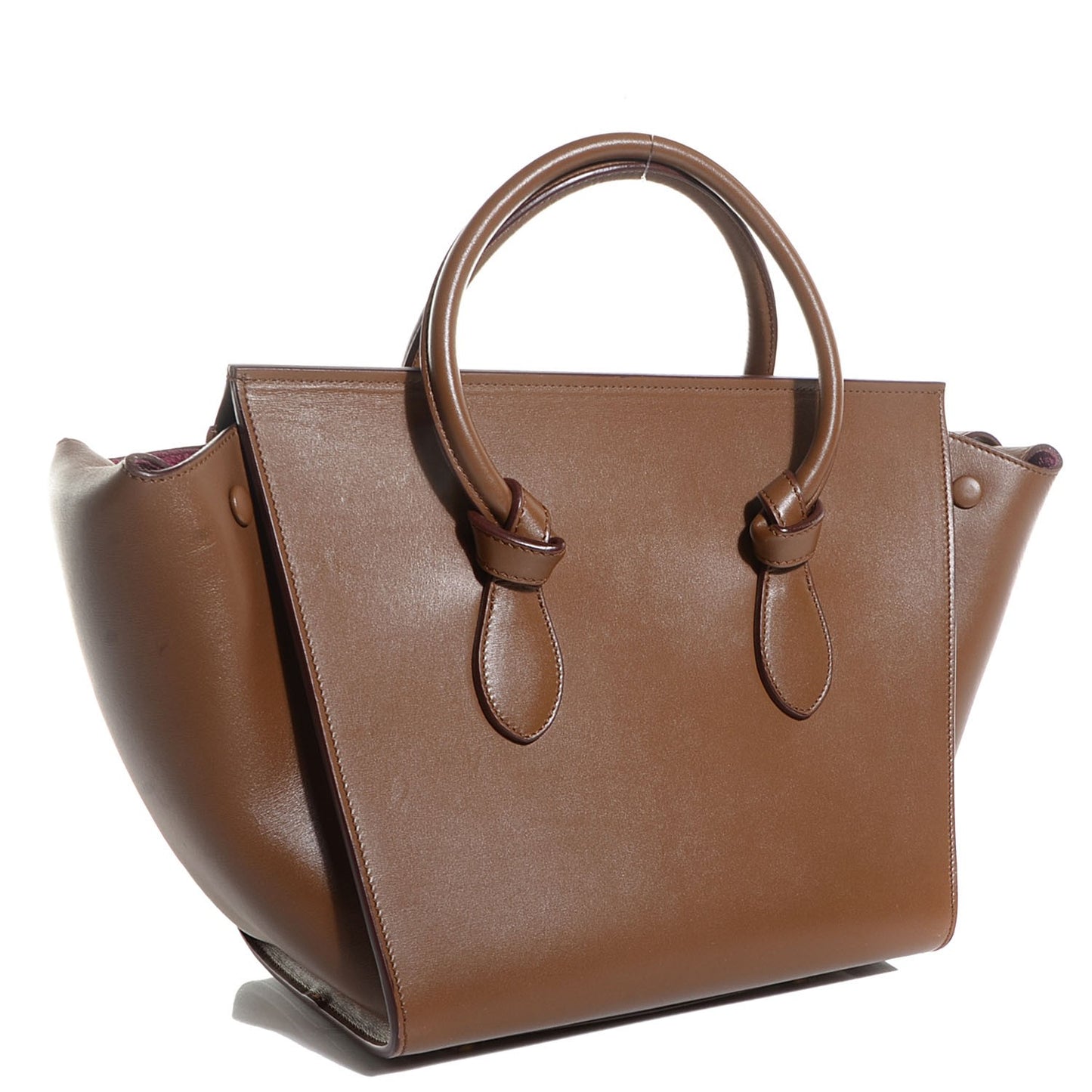 Palmelato Calfskin Mini Tie Knot Tote Camel