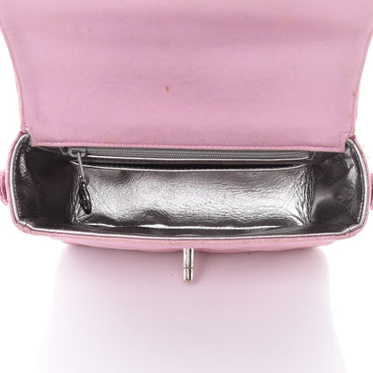 Chanel Satin Quilted Evening Bag Pink 5 of 18