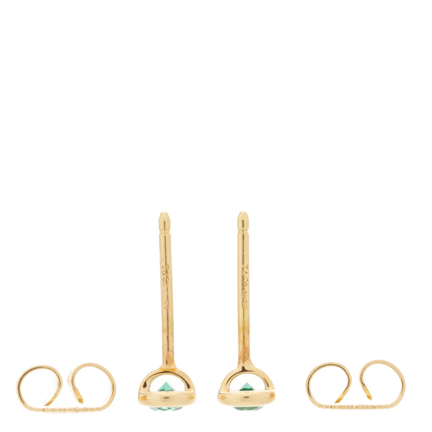 18K Yellow Gold Emerald .14ctw Color By The Yard Earrings