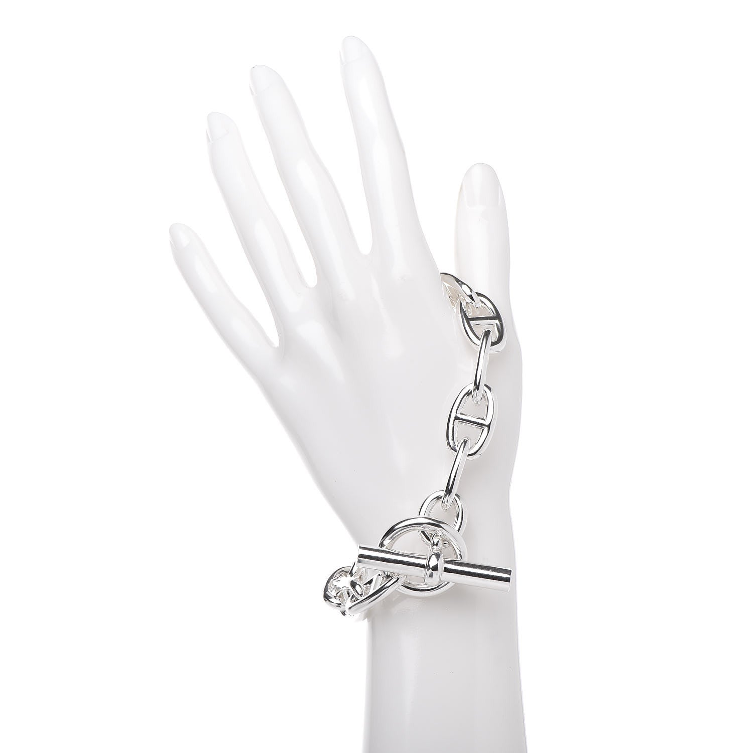 Hermes Sterling Silver TGM Chaine D'Ancre Bracelet 17 2 of 5