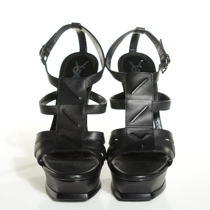 Saint Laurent Calfskin New Riveg 105 Platform Sandals 38.5 Black 2 of 7
