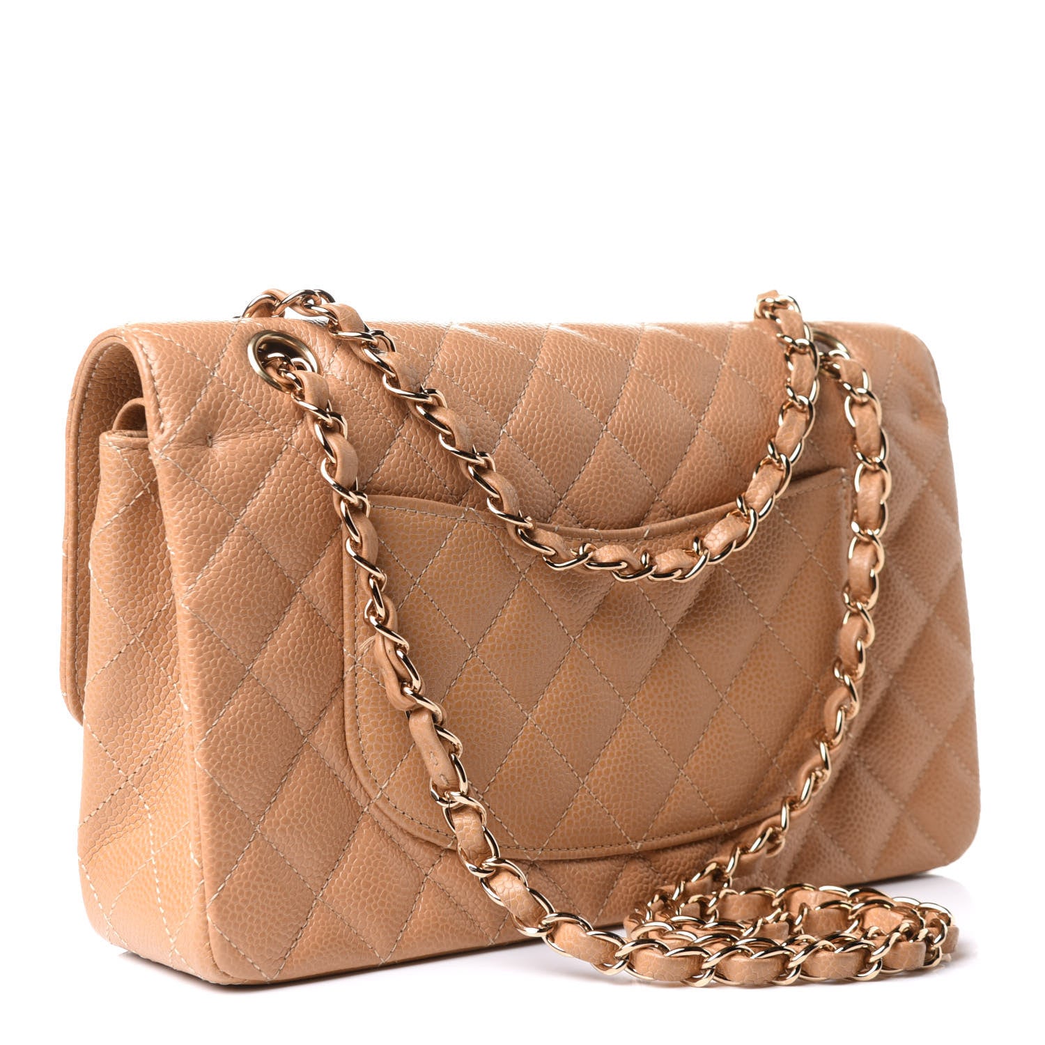 Chanel Caviar Quilted Medium Double Flap Dark Beige 3 of 10