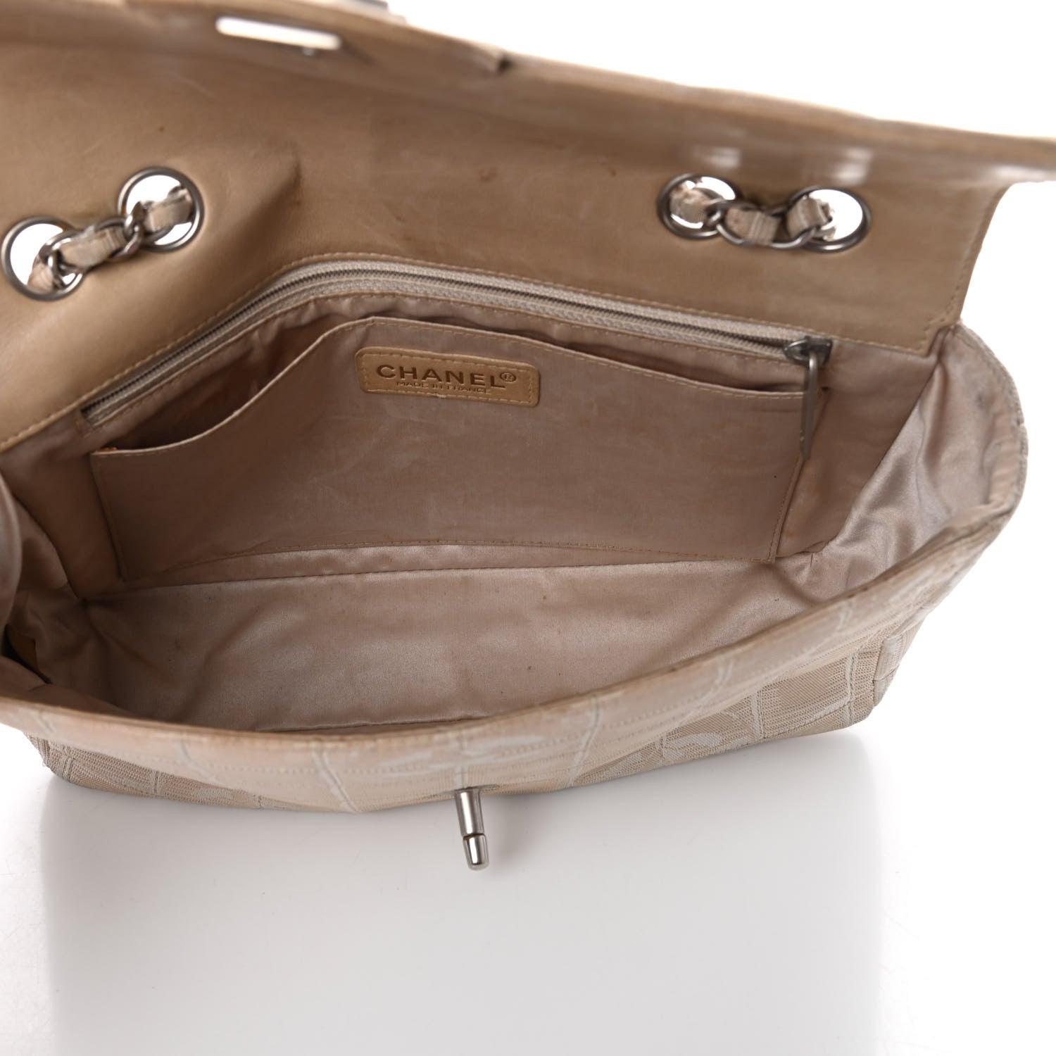 Chanel Nylon Medium Travel Flap Light Beige 5 of 10