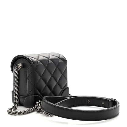 Chanel Lambskin Quilted Trunk Bag Black 3 of 11