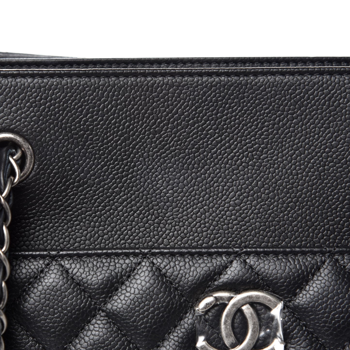 Caviar Quilted Urban Companion Shopping Tote Black