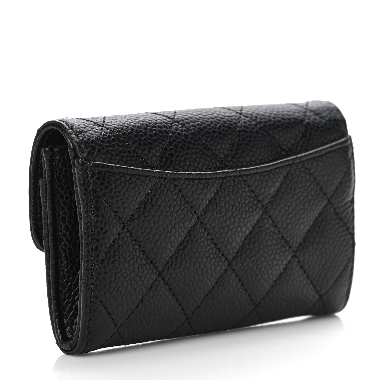 Chanel Caviar Quilted Flap Card Holder Wallet Black 3 of 12