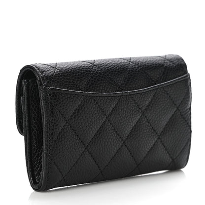 Chanel Caviar Quilted Flap Card Holder Wallet Black 3 of 12