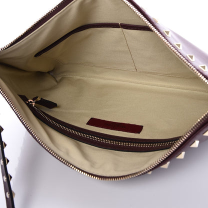 Valentino Garavani Vitello Large Rockstud Zip Wristlet Pouch Rubin 5 of 7