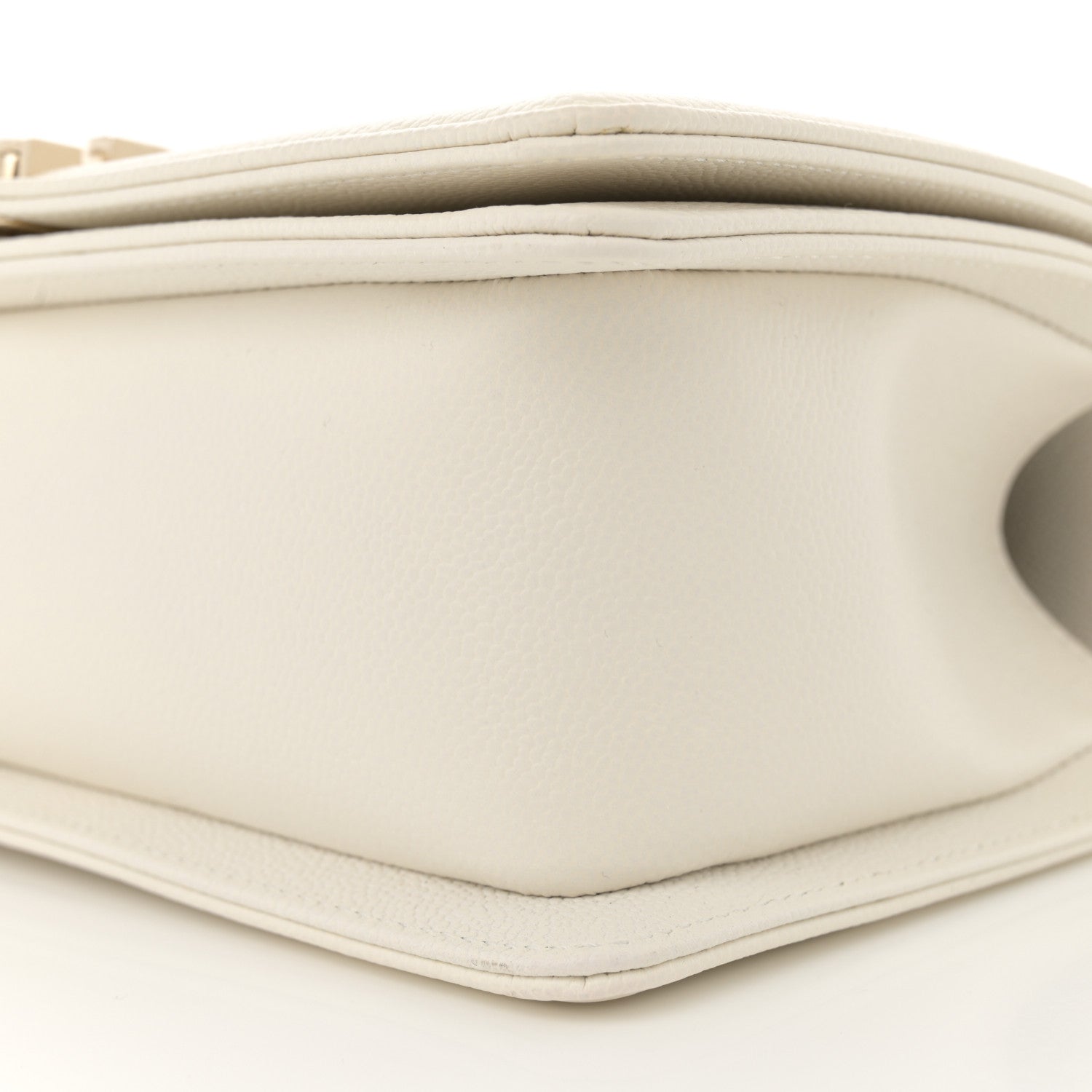 Chanel Caviar Quilted Medium Boy Flap White 10 of 11