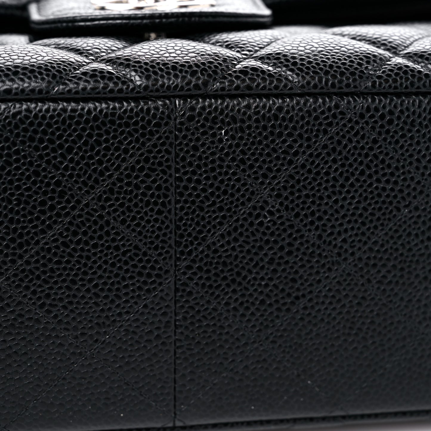 Caviar Quilted Jumbo Double Flap Black