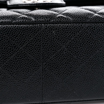 Chanel Caviar Quilted Jumbo Double Flap Black 13 of 14