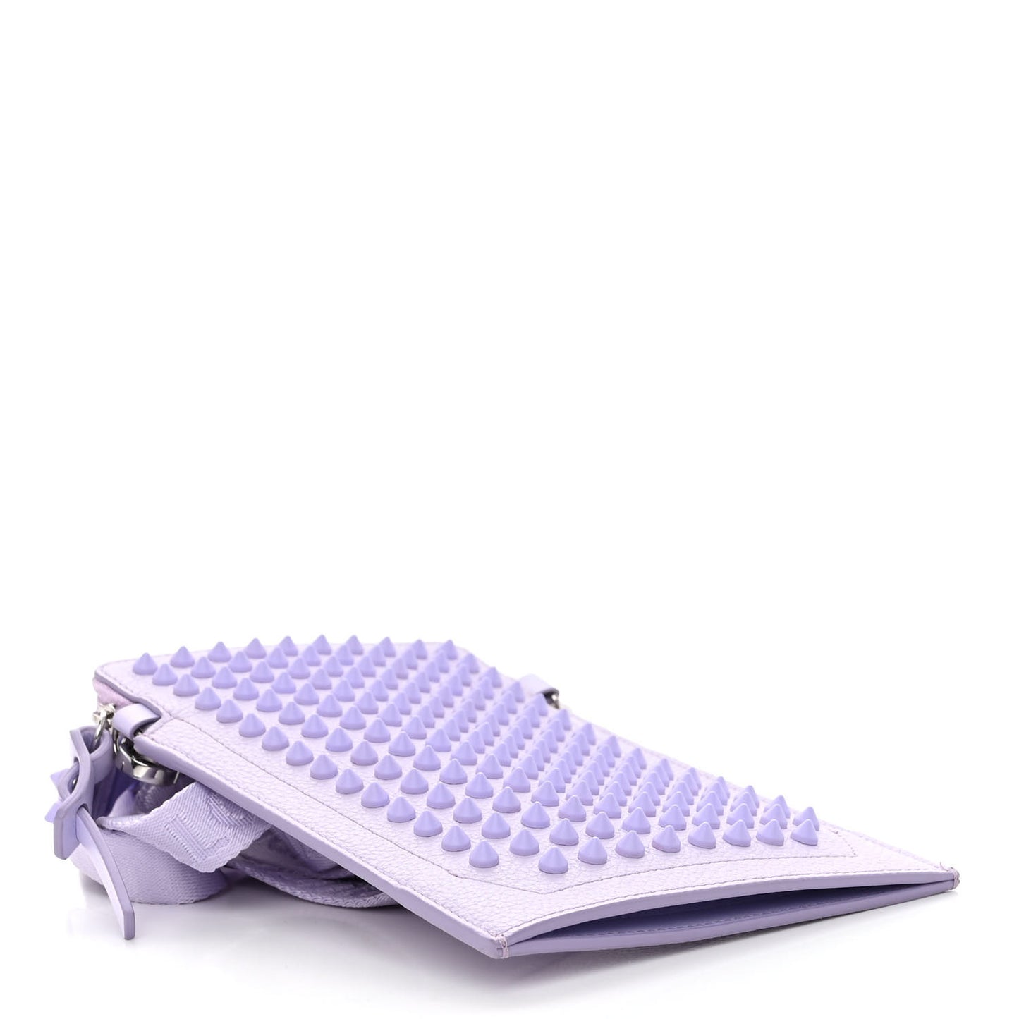 Empire Calfskin Spikes Fluorescent Loubilab Clutch Lilac