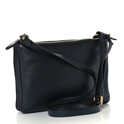 Prada Vitello Daino Double Zip Crossbody Bag Black 4 of 12