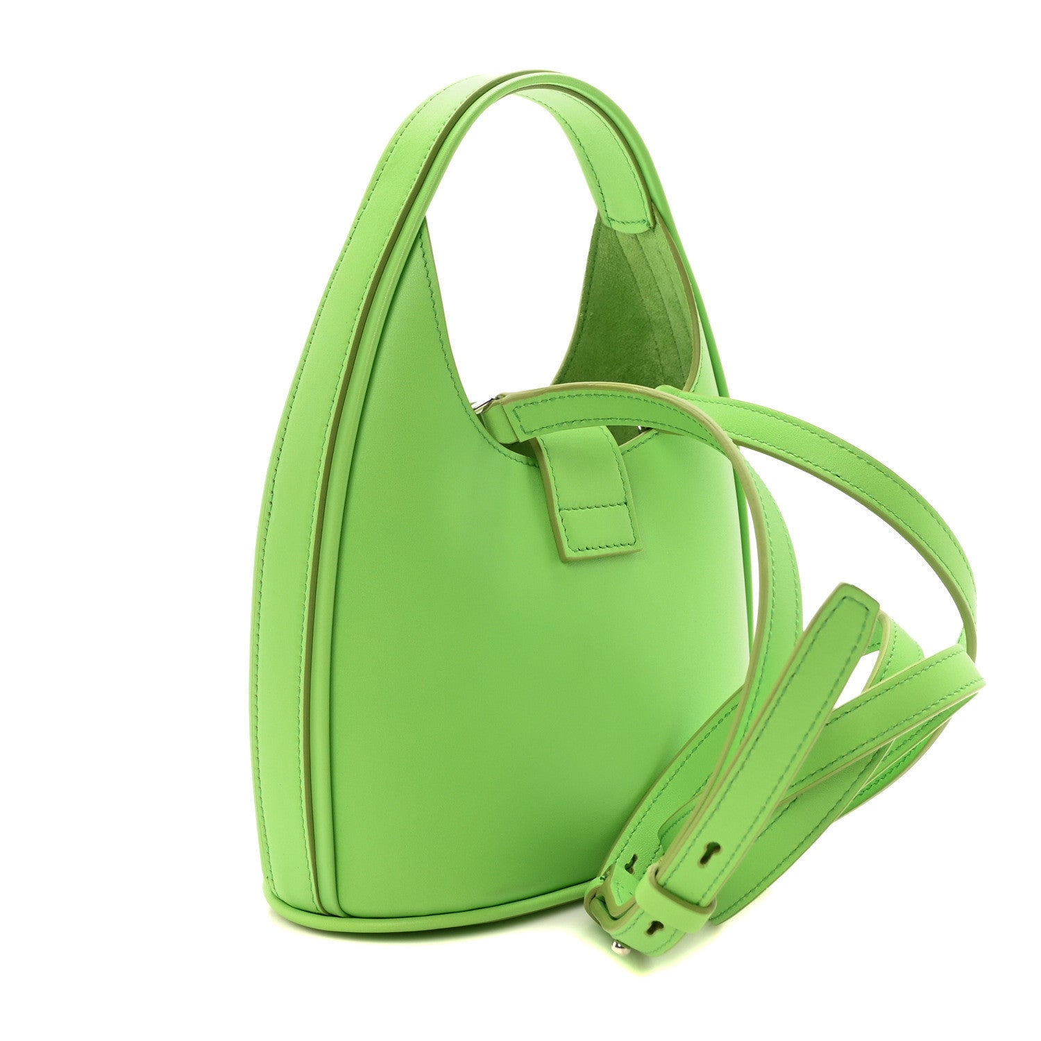 Salvatore Ferragamo Soft Calfskin Mini Gancini Hobo Lime 3 of 10