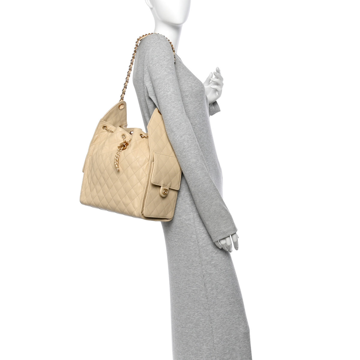 Chanel Caviar Quilted Medium Chanel 25 Handbag Beige 2 of 12