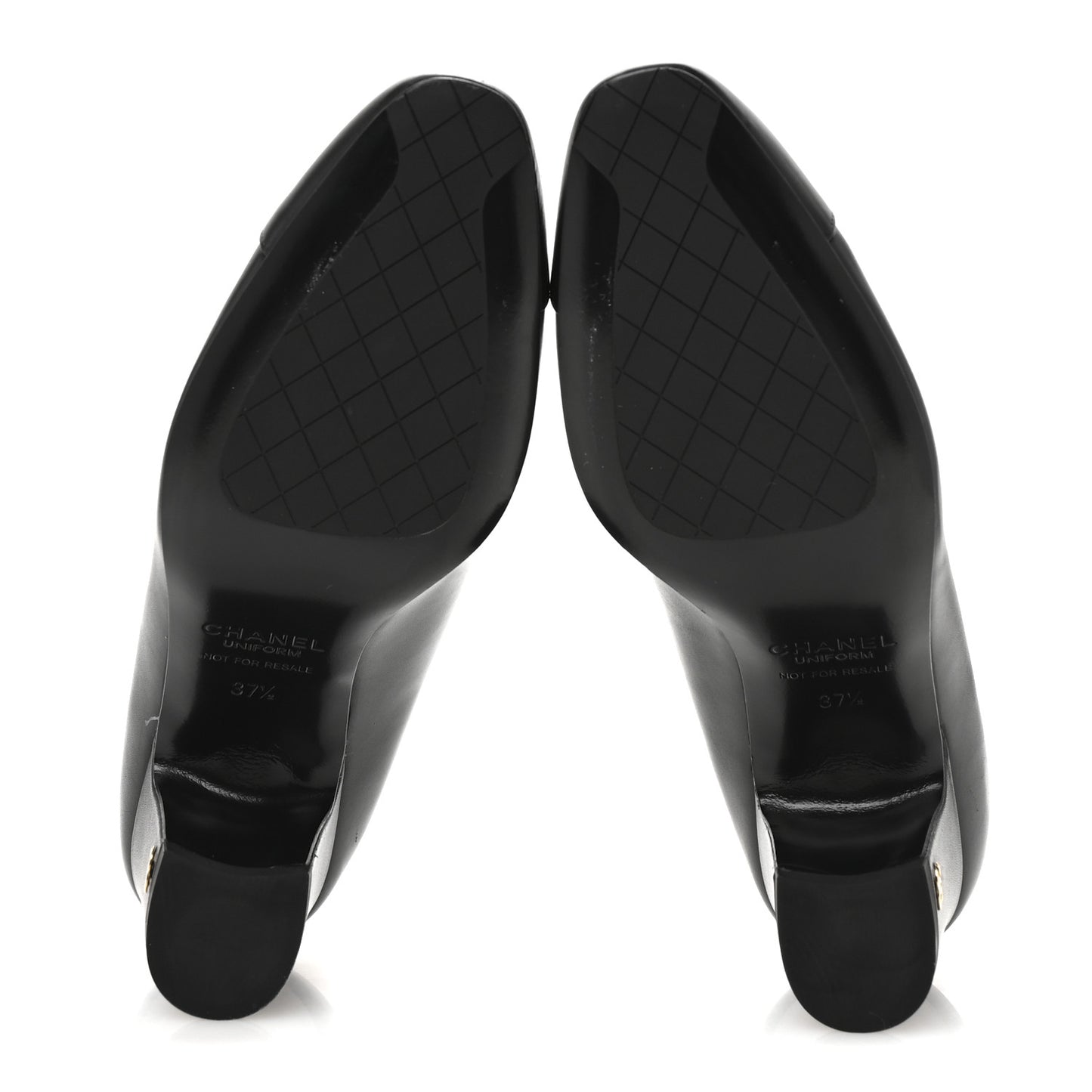 Lambskin Cap Toe CC Uniform Pumps 37.5 Black