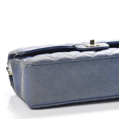 Chanel Iridescent Caviar Quilted Medium Double Flap Dark Blue 6 of 11