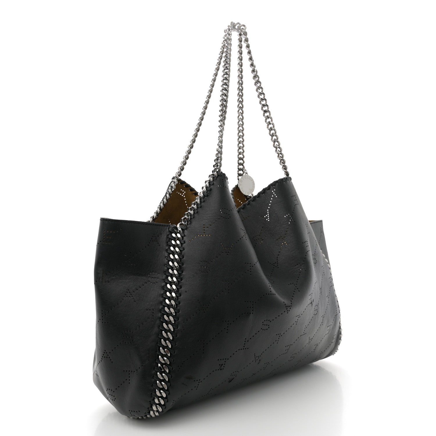 Stella McCartney Eco Alter Nappa Perforated Logo Falabella Reversible Tote Black 4 of 15