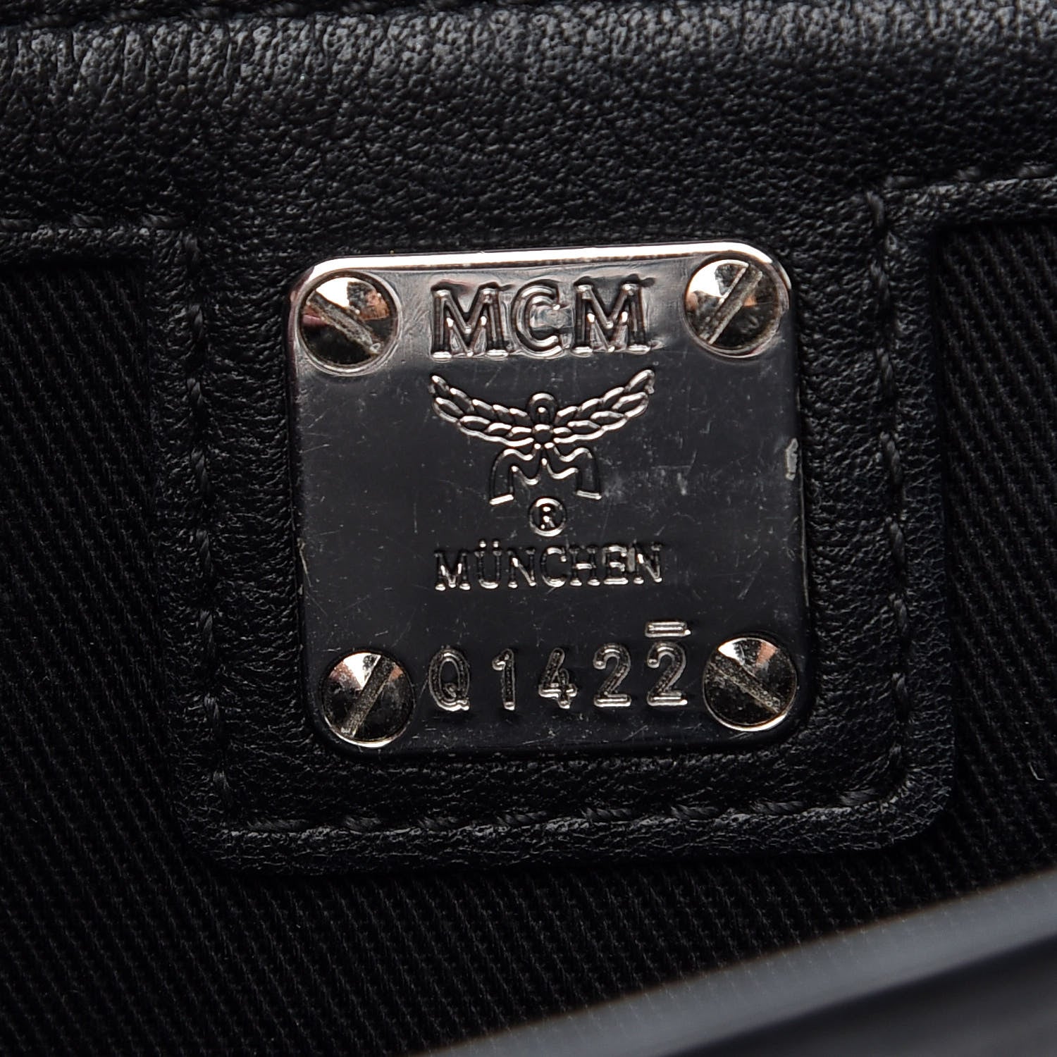 MCM Calfskin Ottomar Monogram Medium Millie Crossbody Bag Black 6 of 8