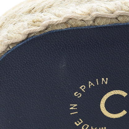 Chanel Lambskin Quilted CC Chain Espadrille Mules 38 Navy Black 12 of 14