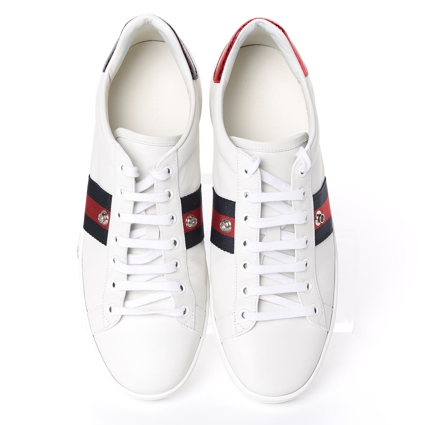 Calfskin Ayers Web Blind for Love Embroidered Womens Ace Sneakers 40.5 White