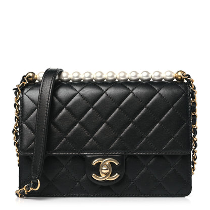 Chanel Lambskin Quilted Small Chic Pearls Flap Black 1 of 10