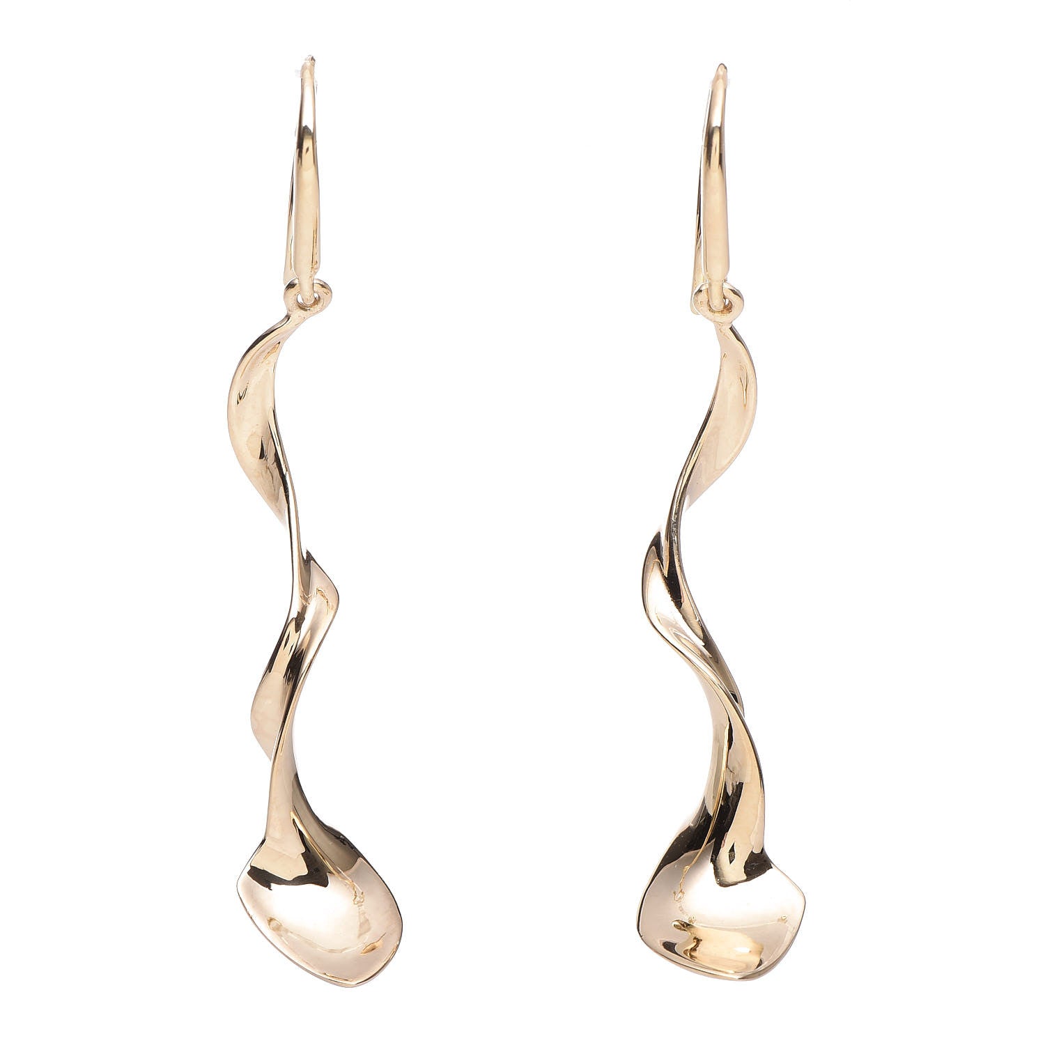 Tiffany 18K Yellow Gold Frank Gehry Orchid Drop Earrings 1 of 4
